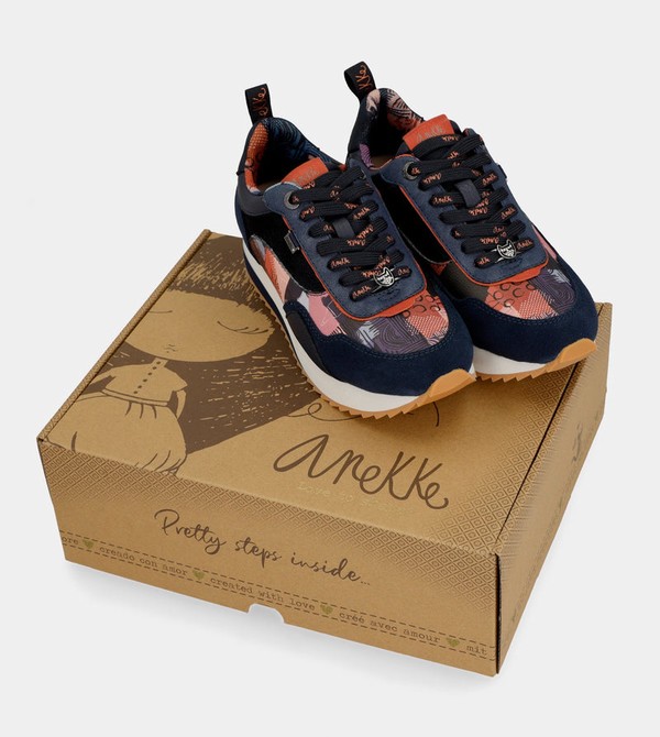 Anekke Navy Blue Palette Patterned Sports Schuhe | 3502-DHVAW