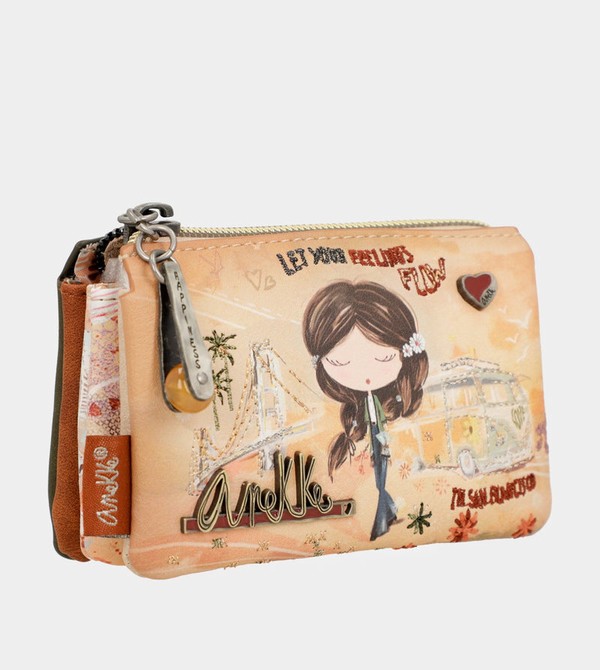 Anekke Peace & Love Camel 3-compartment Coin Geldbörse | 5261-GIBMO