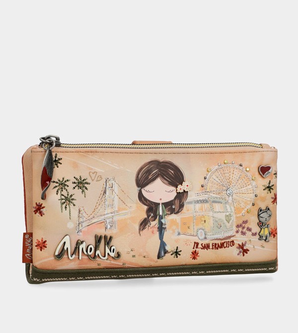 Anekke Peace & Love Camel Large Rfid Geldbörse | 5496-JLIQT