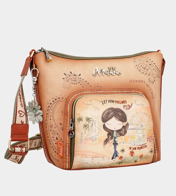 Anekke Peace & Love Camel Large Umhängetasche | 8914-GKAMT