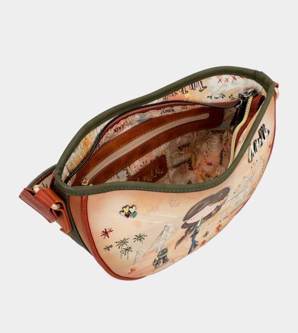 Anekke Peace & Love Camel Oval Umhängetasche | 1790-CFUBP