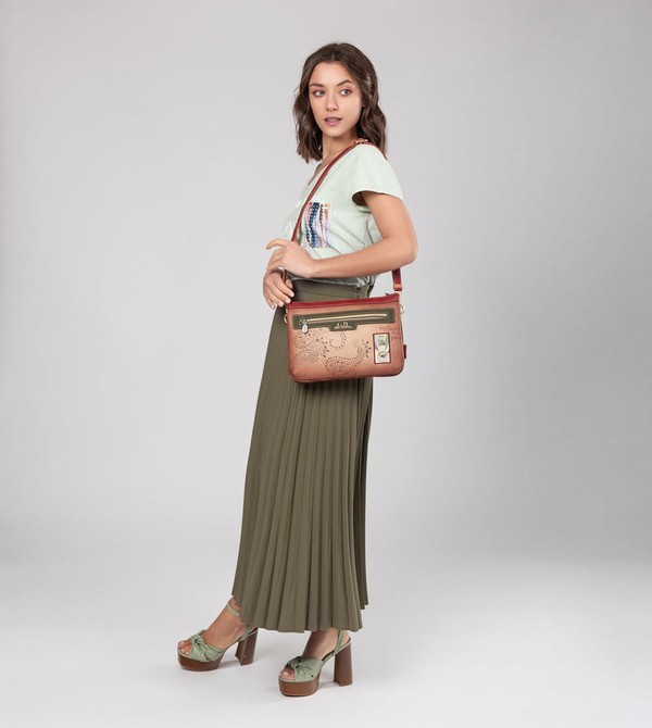 Anekke Peace & Love Camel Print Umhängetasche | 8195-DPNSJ