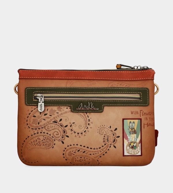 Anekke Peace & Love Camel Print Umhängetasche | 8195-DPNSJ