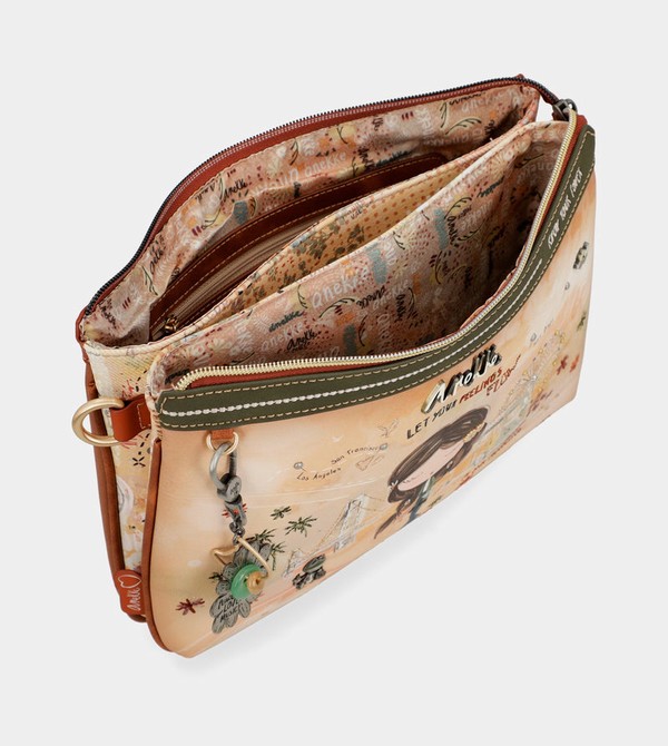 Anekke Peace & Love Camel Print Umhängetasche | 8195-DPNSJ