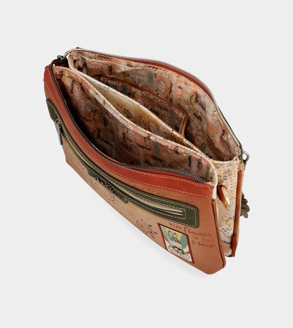 Anekke Peace & Love Camel Print Umhängetasche | 8195-DPNSJ