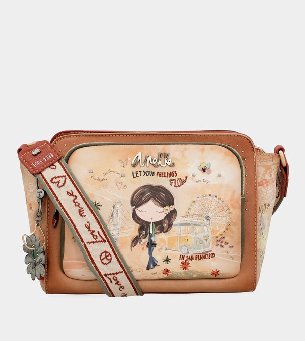 Anekke Peace & Love Camel Rectangular Umhängetasche | 4390-KFSEQ