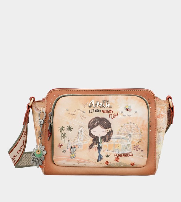 Anekke Peace & Love Camel Rectangular Umhängetasche | 4390-KFSEQ