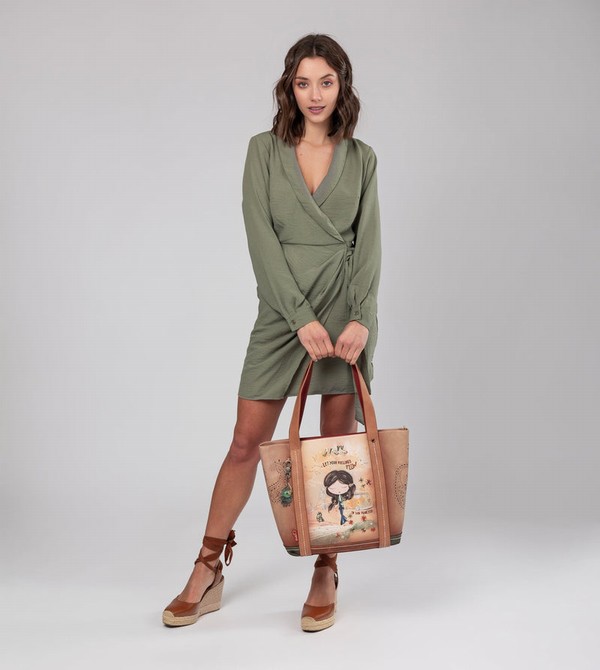 Anekke Peace & Love Camel Shopping Schultertasche | 5168-KXCMJ