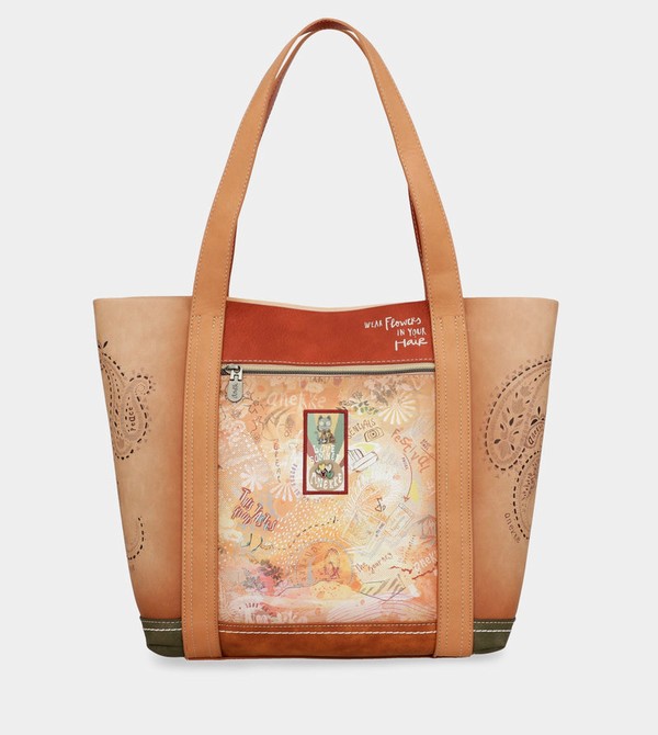 Anekke Peace & Love Camel Shopping Schultertasche | 5168-KXCMJ