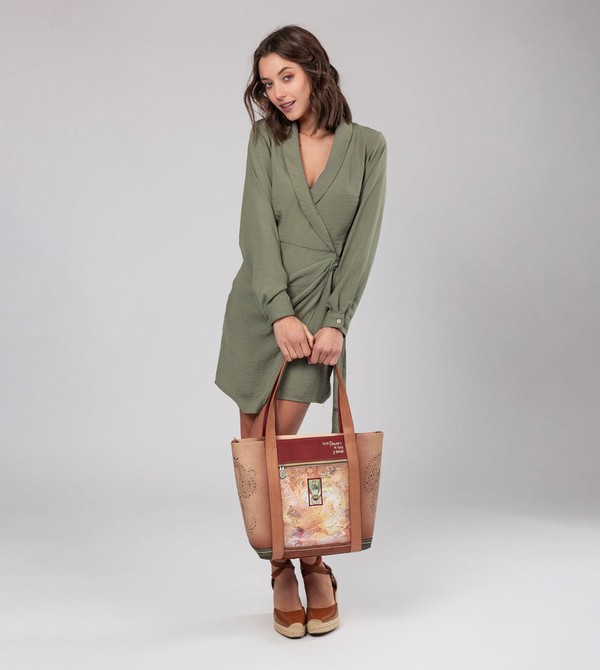 Anekke Peace & Love Camel Shopping Schultertasche | 5168-KXCMJ