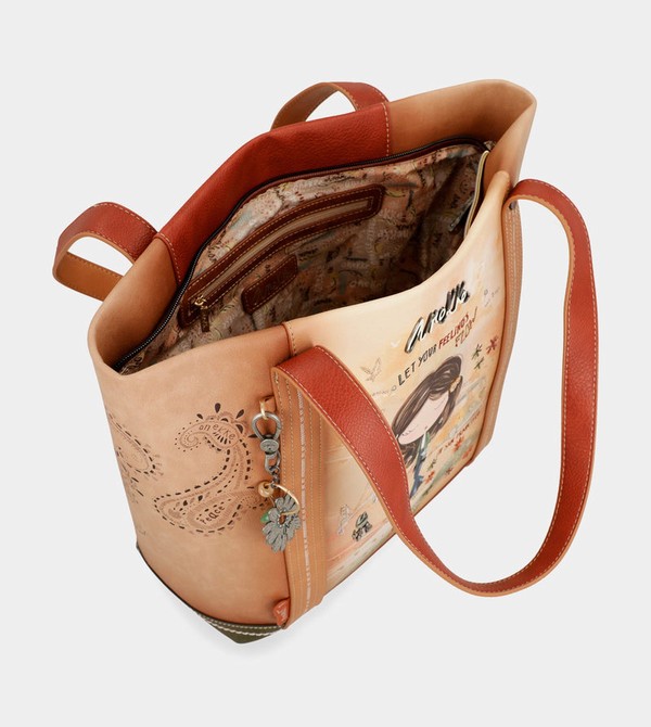 Anekke Peace & Love Camel Shopping Schultertasche | 5168-KXCMJ