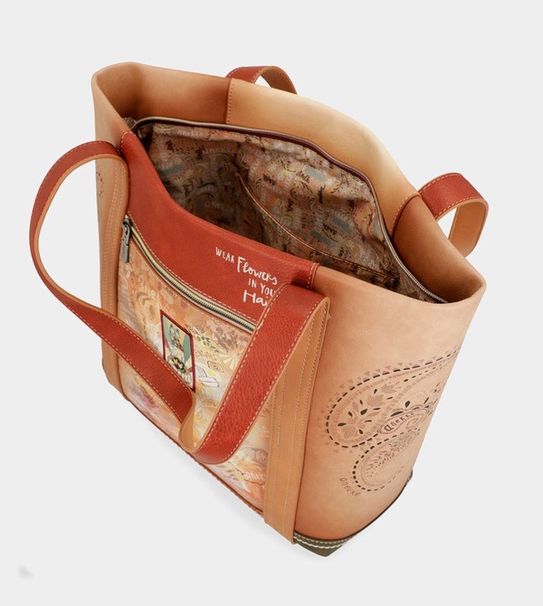 Anekke Peace & Love Camel Shopping Schultertasche | 5168-KXCMJ