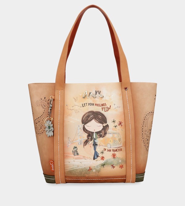 Anekke Peace & Love Camel Shopping Schultertasche | 5168-KXCMJ