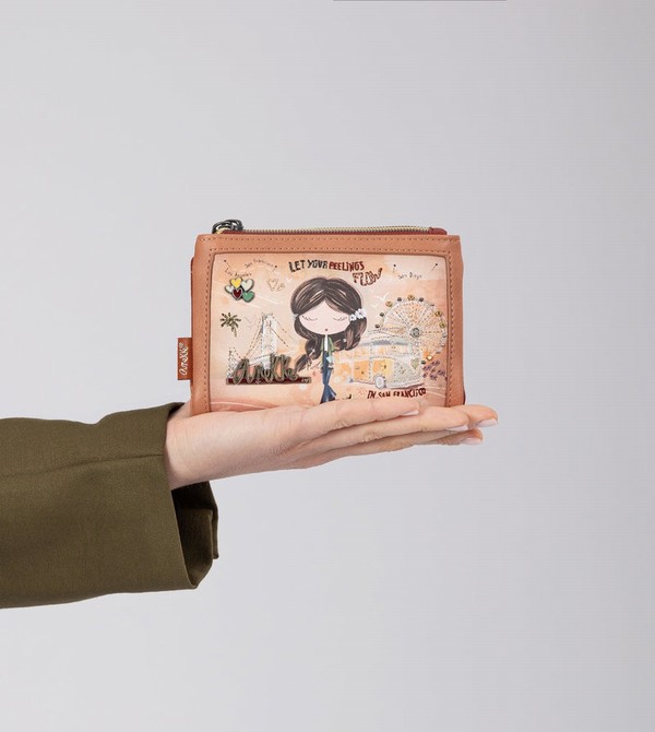 Anekke Peace & Love Camel Small Rfid Geldbörse | 5621-NEGIR