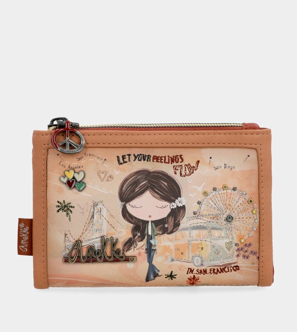 Anekke Peace & Love Camel Small Rfid Geldbörse | 5621-NEGIR