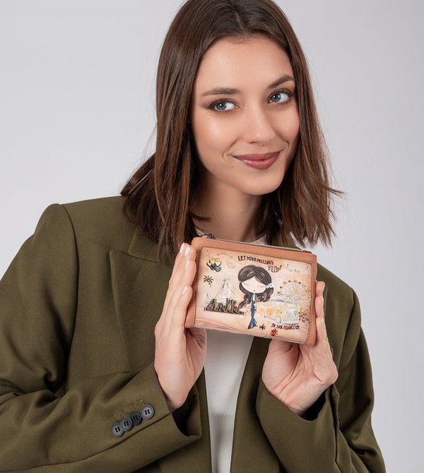 Anekke Peace & Love Camel Small Rfid Geldbörse | 5621-NEGIR