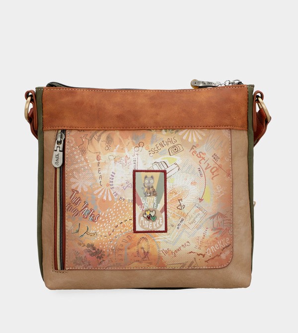 Anekke Peace & Love Camel Square Umhängetasche | 9860-ESXJW