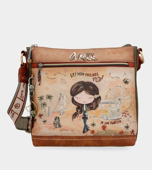 Anekke Peace & Love Camel Square Umhängetasche | 9860-ESXJW