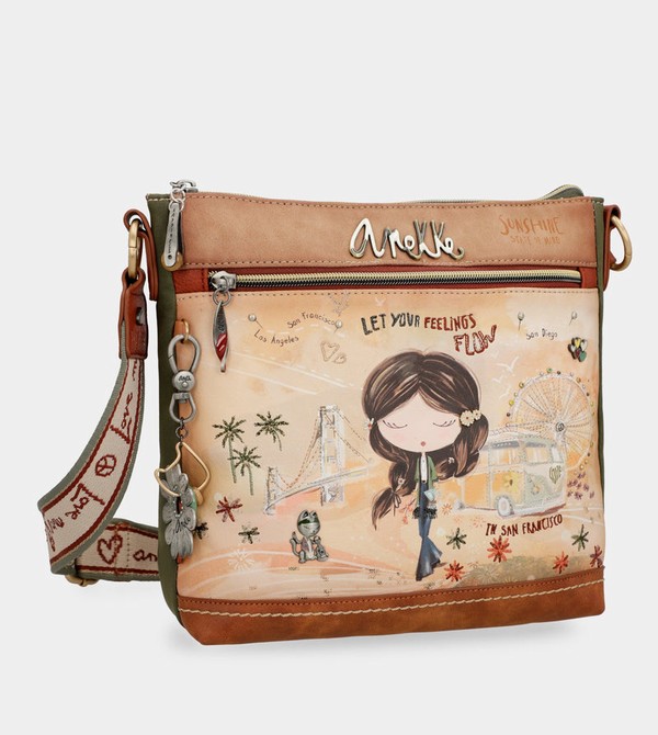 Anekke Peace & Love Camel Square Umhängetasche | 9860-ESXJW