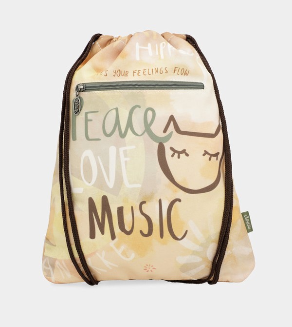 Anekke Peace & Love Fabric Drawstring Rucksäcke | 9715-GFPKB