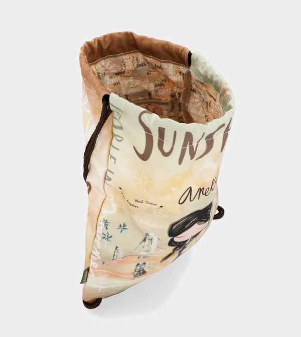 Anekke Peace & Love Fabric Drawstring Rucksäcke | 9715-GFPKB