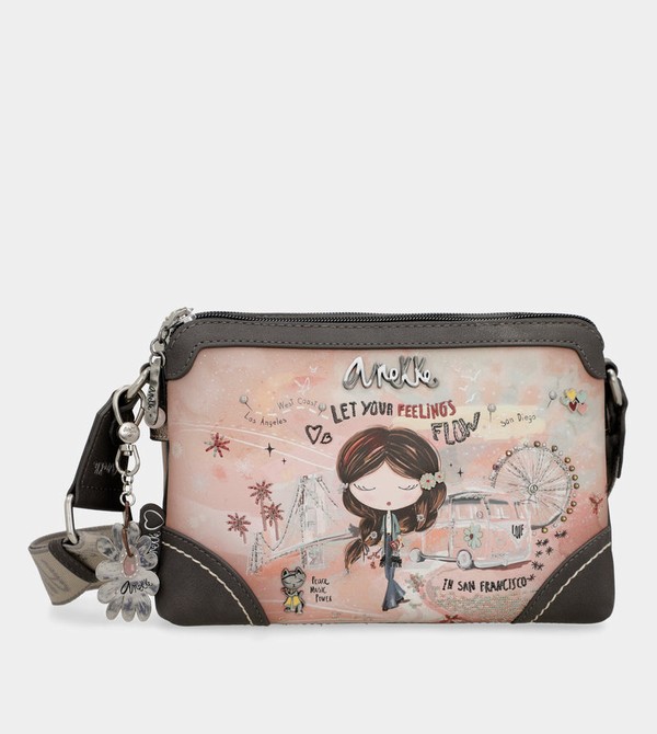Anekke Peace & Love Pink 2-compartment Umhängetasche | 3956-ADFLW