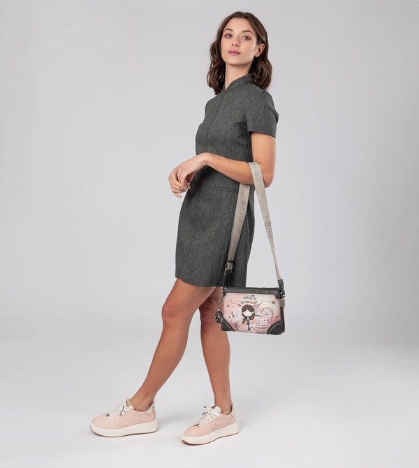 Anekke Peace & Love Pink 2-compartment Umhängetasche | 3956-ADFLW