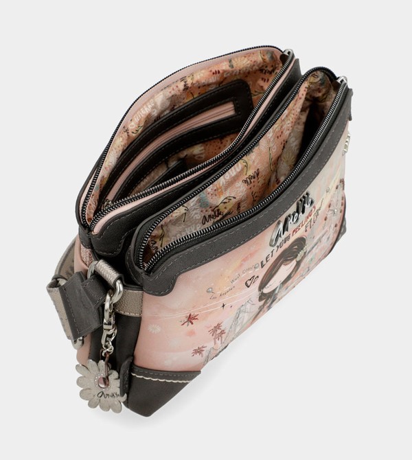 Anekke Peace & Love Pink 2-compartment Umhängetasche | 3956-ADFLW