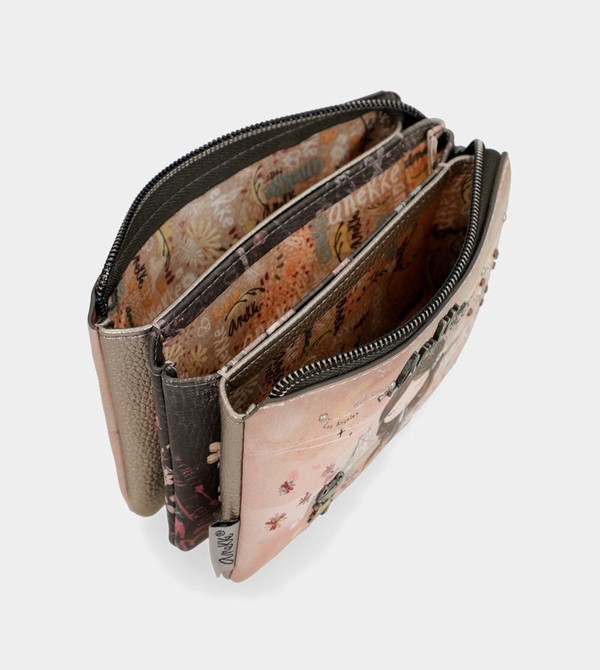 Anekke Peace & Love Pink 3-compartment Coin Geldbörse | 2710-IMFAB