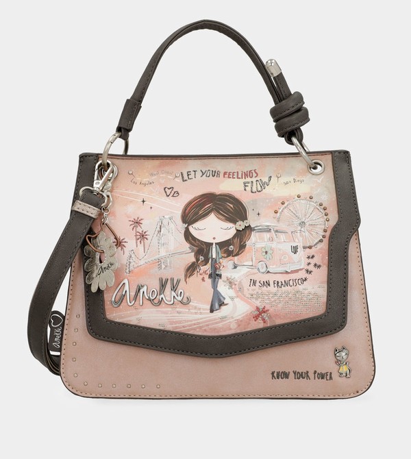 Anekke Peace & Love Pink Flap Umhängetasche | 2508-GFJNA