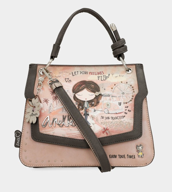Anekke Peace & Love Pink Flap Umhängetasche | 2508-GFJNA