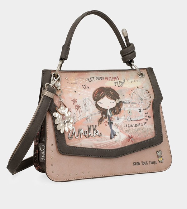 Anekke Peace & Love Pink Flap Umhängetasche | 2508-GFJNA