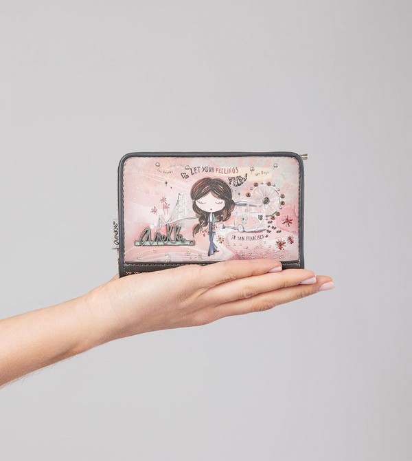 Anekke Peace & Love Pink Medium Rfid Geldbörse | 4083-SWVEB