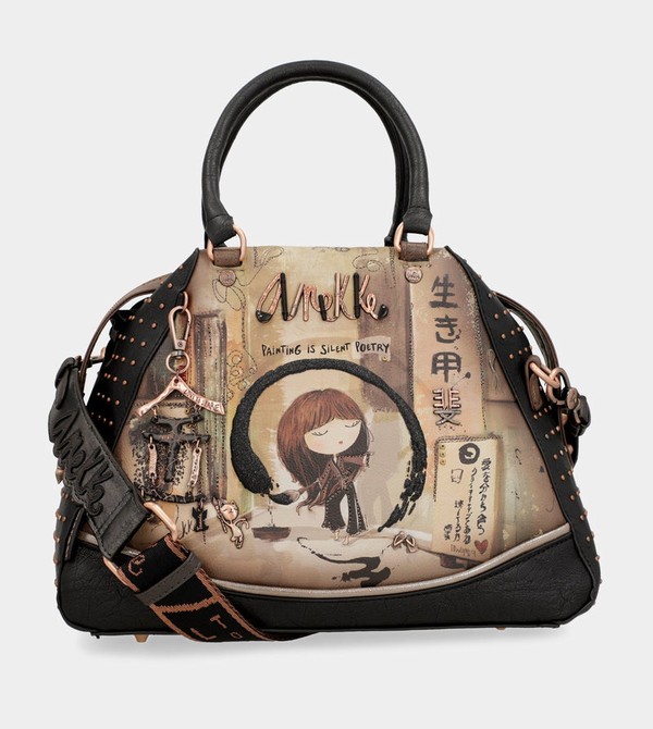 Anekke Shōen Large Black Umhängetasche | 2475-DZJNV