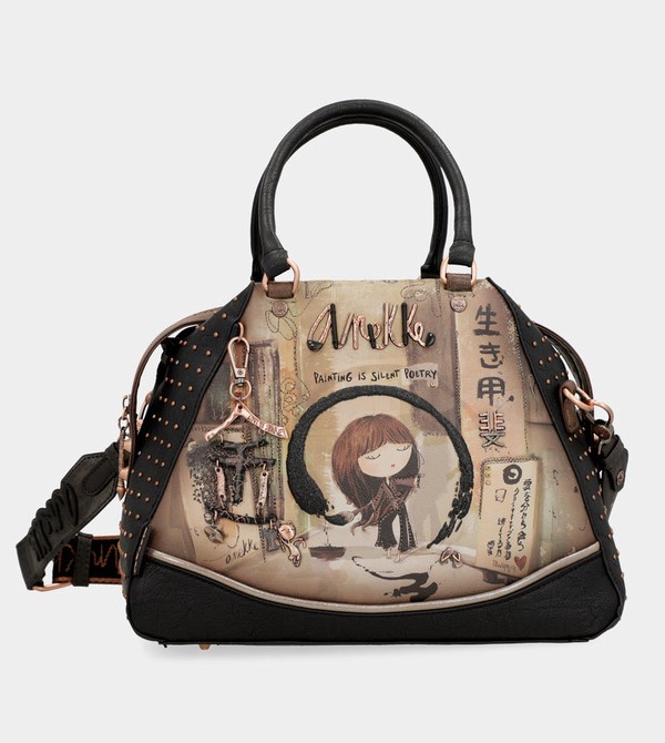 Anekke Shōen Large Black Umhängetasche | 2475-DZJNV