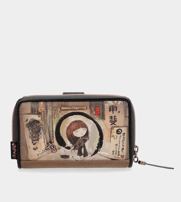 Anekke Shōen Medium Black Rfid Geldbörse | 4289-MTVLC