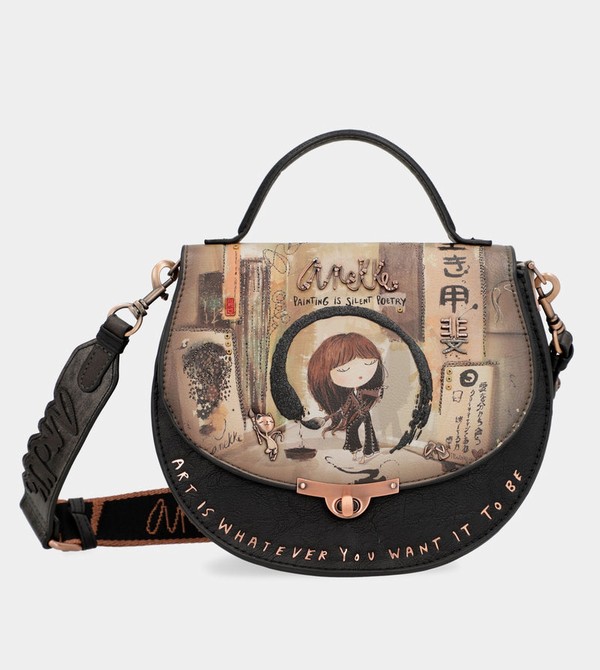 Anekke Shōen Oval With Flap Umhängetasche | 1573-SYWTH
