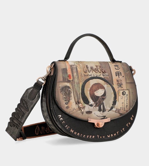 Anekke Shōen Oval With Flap Umhängetasche | 1573-SYWTH