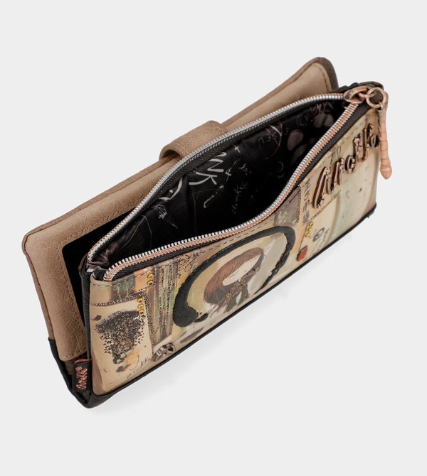 Anekke Shōen Shōen Large Black Flexible Rfid Geldbörse | 4732-WTCAL