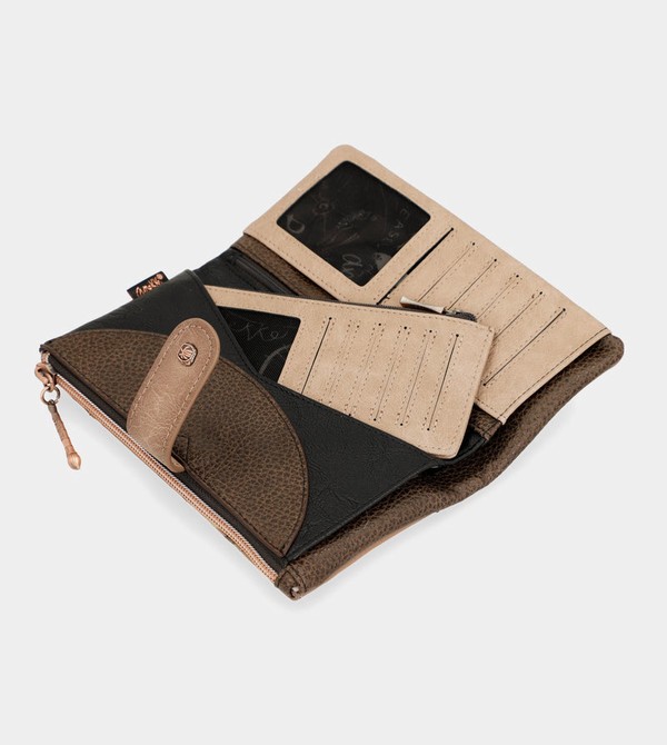Anekke Shōen Shōen Large Black Flexible Rfid Geldbörse | 4732-WTCAL