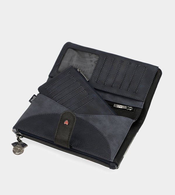 Anekke Studio Navy Blue Flexible Large Rfid Geldbörse | 3014-RZWTY