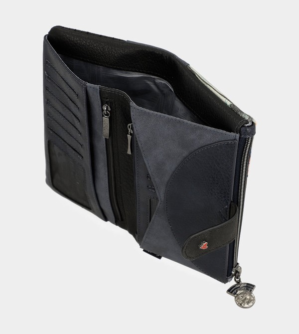 Anekke Studio Navy Blue Flexible Large Rfid Geldbörse | 3014-RZWTY