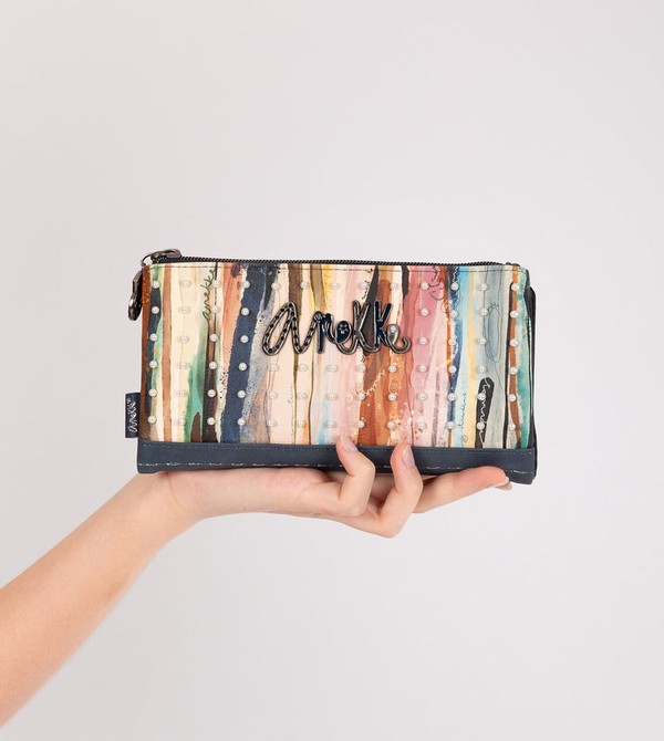 Anekke Studio Navy Blue Flexible Large Rfid Geldbörse | 3014-RZWTY