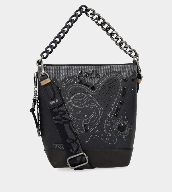 Anekke Studio Navy Blue Medium Schultertasche | 9103-GTMVN