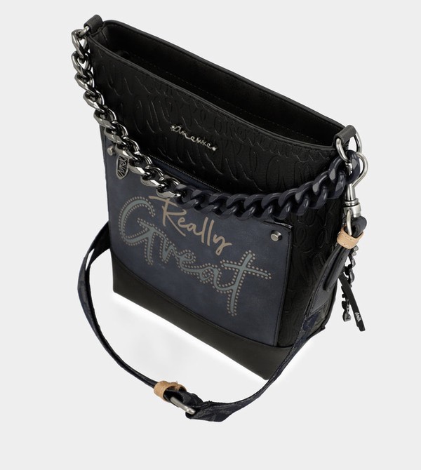 Anekke Studio Navy Blue Medium Schultertasche | 9103-GTMVN