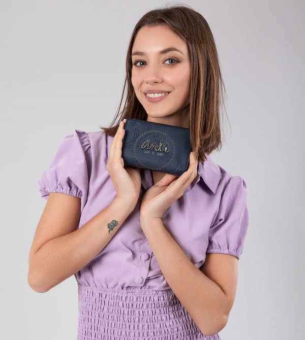 Anekke Studio Navy Blue Small Rfid Geldbörse | 8726-LQYKV
