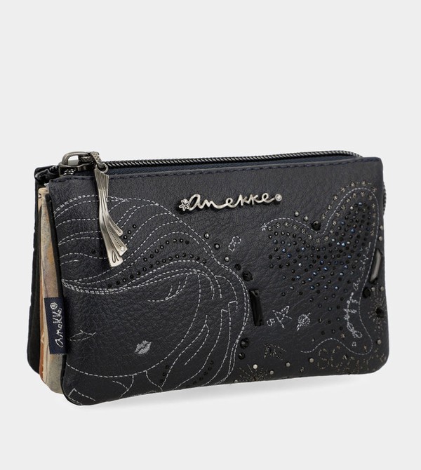 Anekke Studio Navy Blue Triple Coin Geldbörse | 5498-MPKYN
