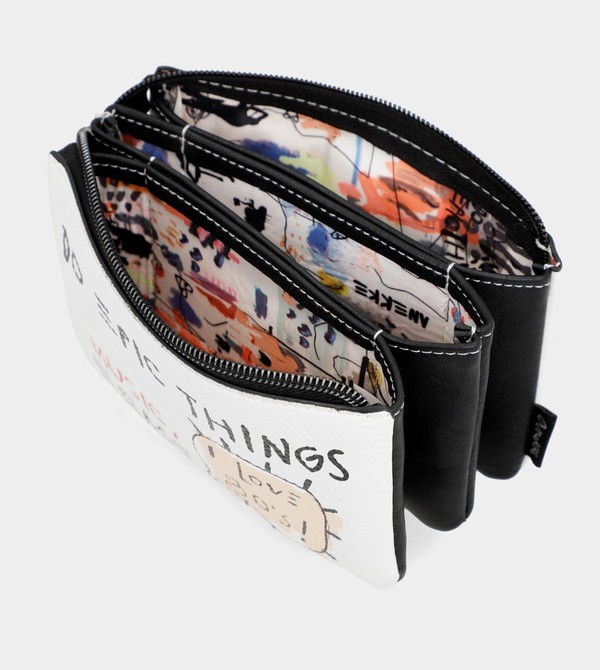 Anekke White Triple Compartment Energy Geldbörse | 0524-SKIME