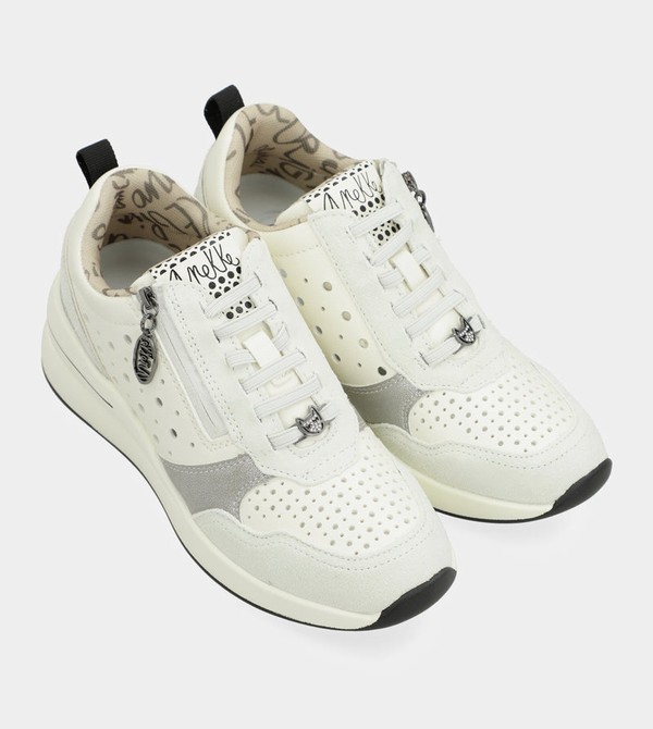 Anekke White Wedge With Polka Dots Schuhe | 8620-NJPVS